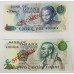 GHANA 1976/7 . ONE 1 - TEN 10 CEDI . SPECIMEN BANKNOTES